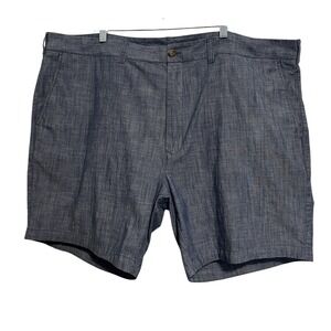 BONOBOS Sz 46 Shorts Men's Blue Chambray Chino Cotton 7" Vacation Resort Beach‎